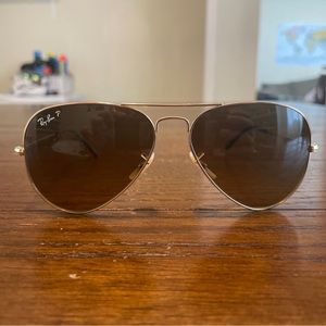 Rayban aviators gold polarized